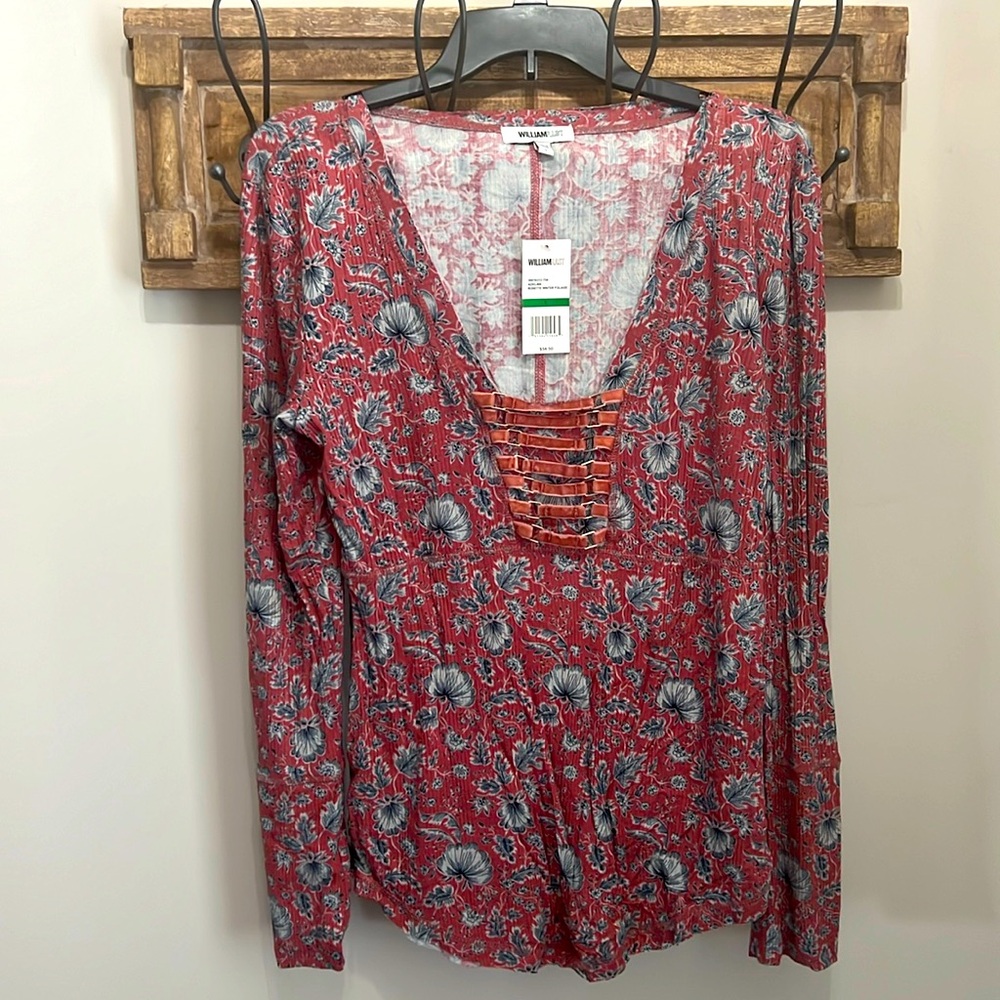 NWT William Rast long Sleeve V Neck Sz LARGE